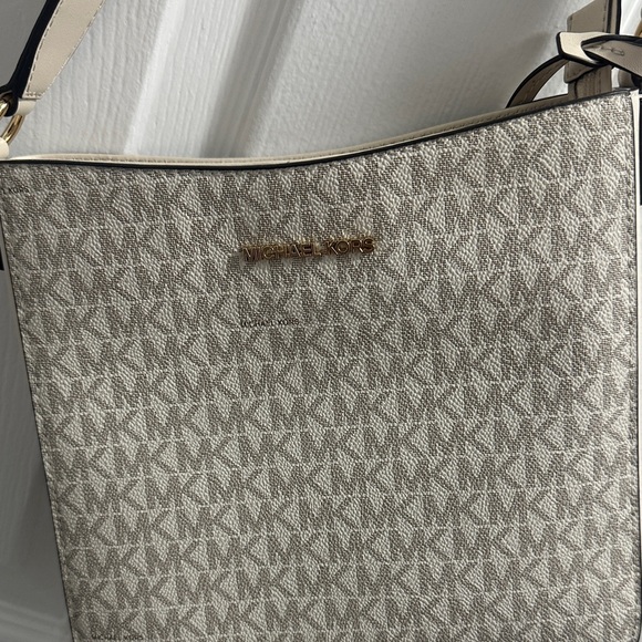 Michael Kors Beige Monogram Crossbody Bag - Picture 2 of 3